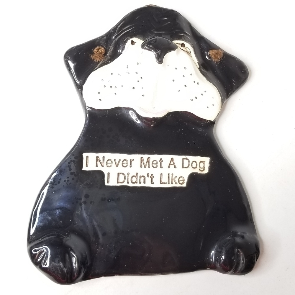 VINTAGE 1994 SMOKY MOUNTAIN POTTERY WALL PLAQUE , PET DOG LOVERS, WALL DECOR
